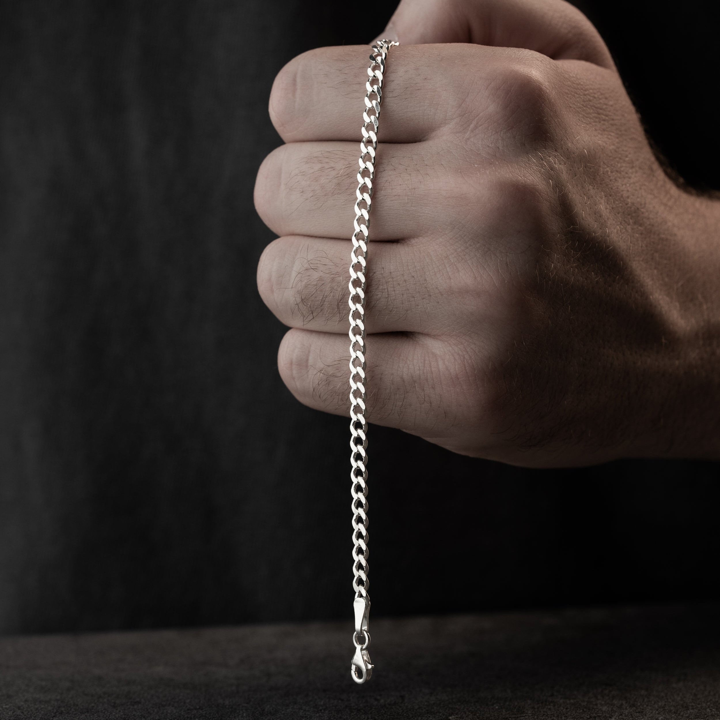 3 mm Gurmet Zincir Erkek Bileklik | 925 Ayar Gümüş