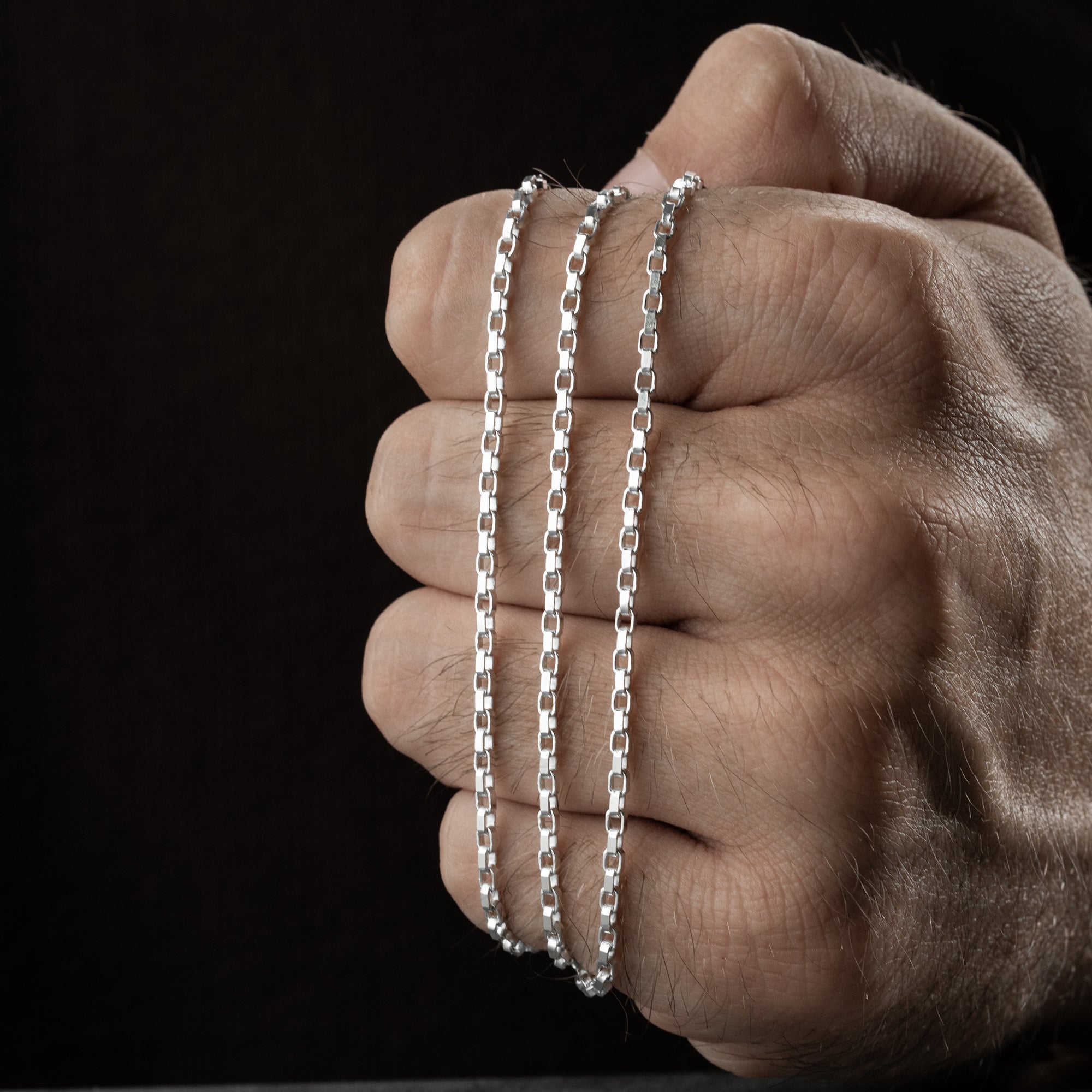 4.7 mm Forse Zincir Erkek Kolye | 925 Ayar Gümüş