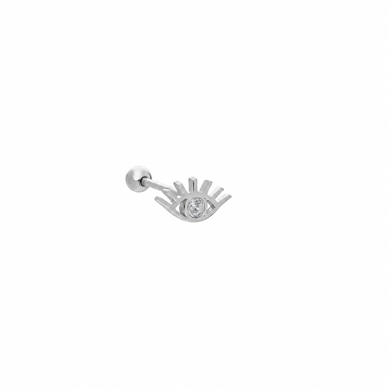 Zirkon Taşlı Göz Piercing | 925 Ayar Gümüş