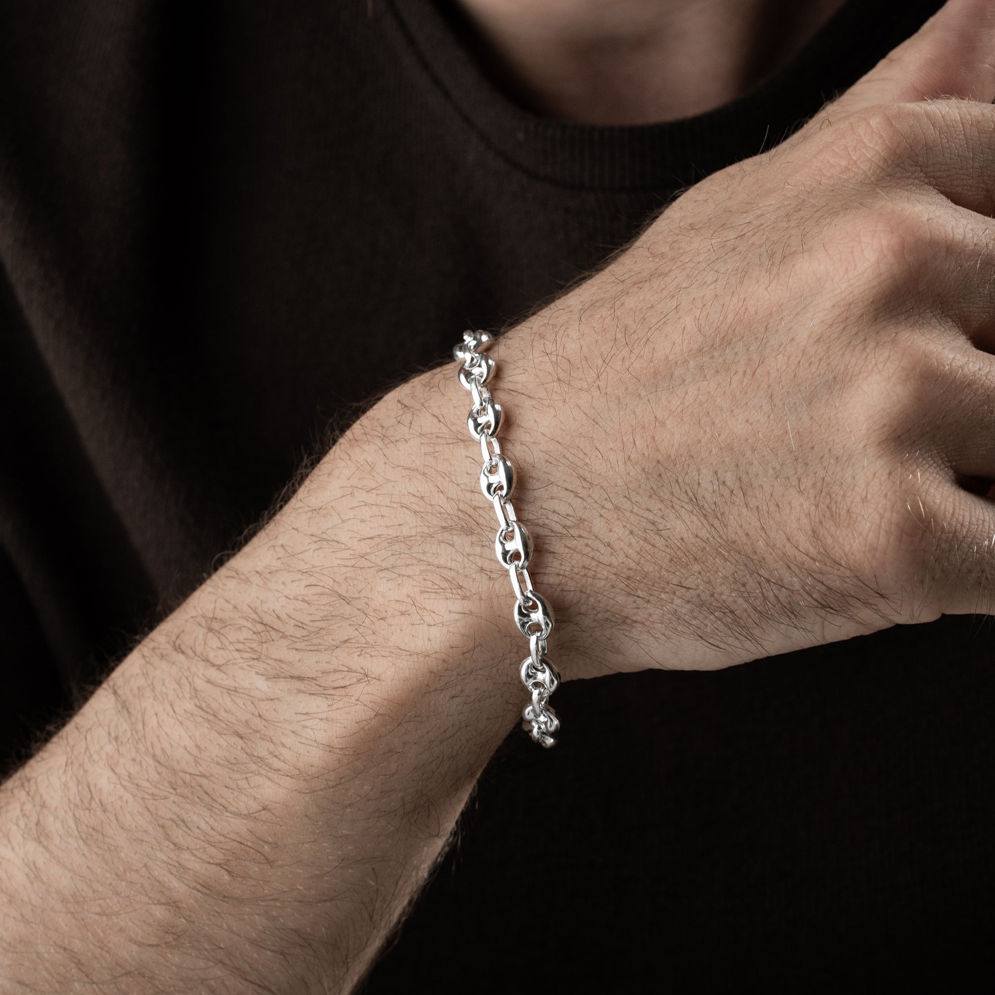 7.2 mm Gemici Zincir Erkek Bileklik | 925 Ayar Gümüş