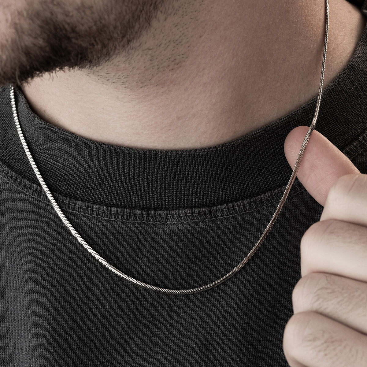 2 mm Yılan Zincir Erkek Kolye | 925 Ayar Gümüş