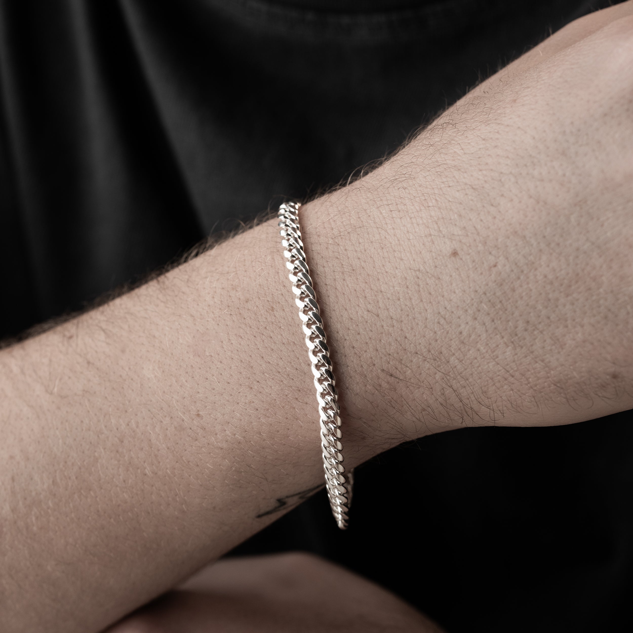 4 mm Gurmet Zincir Erkek Bileklik | 925 Ayar Gümüş