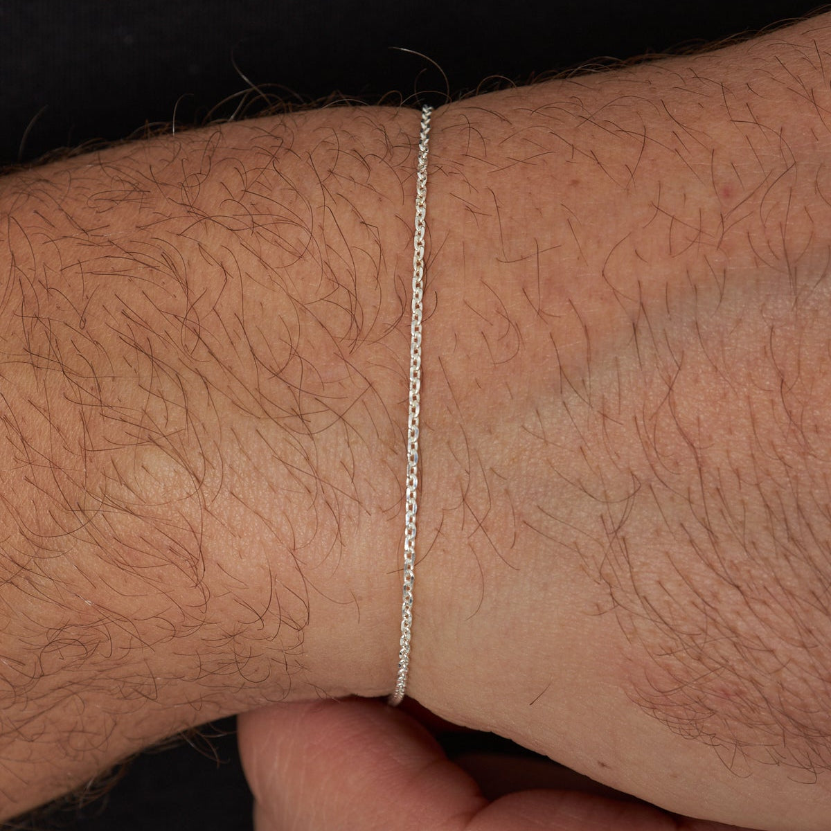 1.5 mm Forse Zincir Erkek Bileklik | 925 Ayar Gümüş