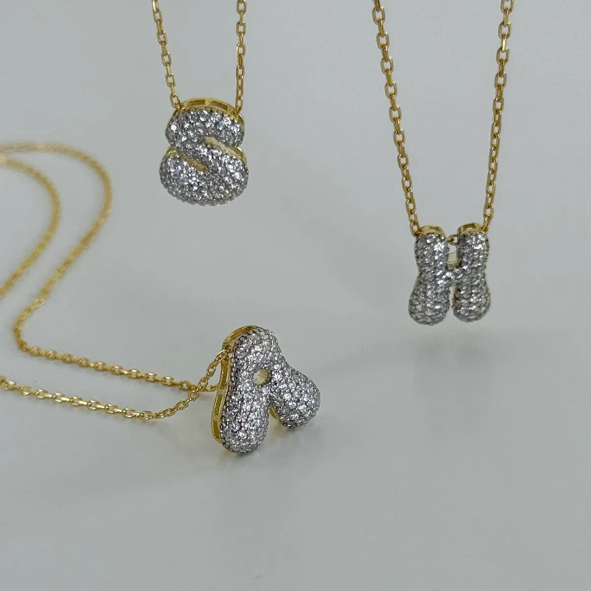 Kişiye Özel Harfli Bubble Kolye | 925 Ayar Gümüş
