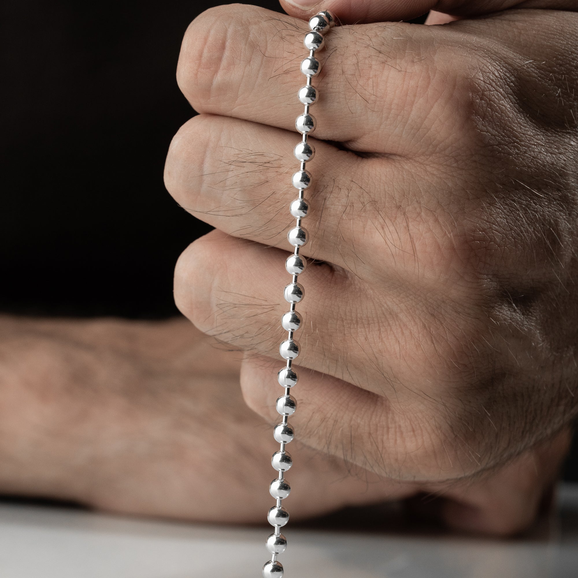 3 mm Top Zincir Erkek Bileklik | 925 Ayar Gümüş