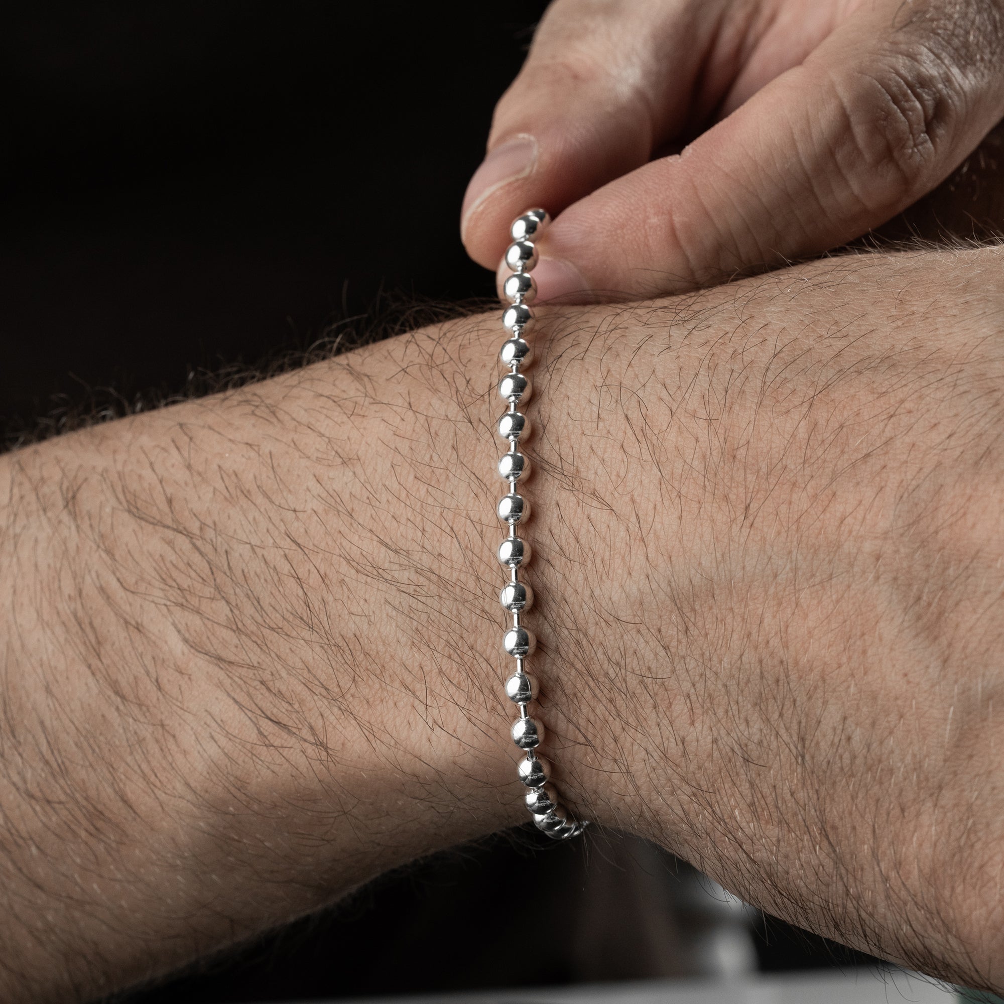 3 mm Top Zincir Erkek Bileklik | 925 Ayar Gümüş