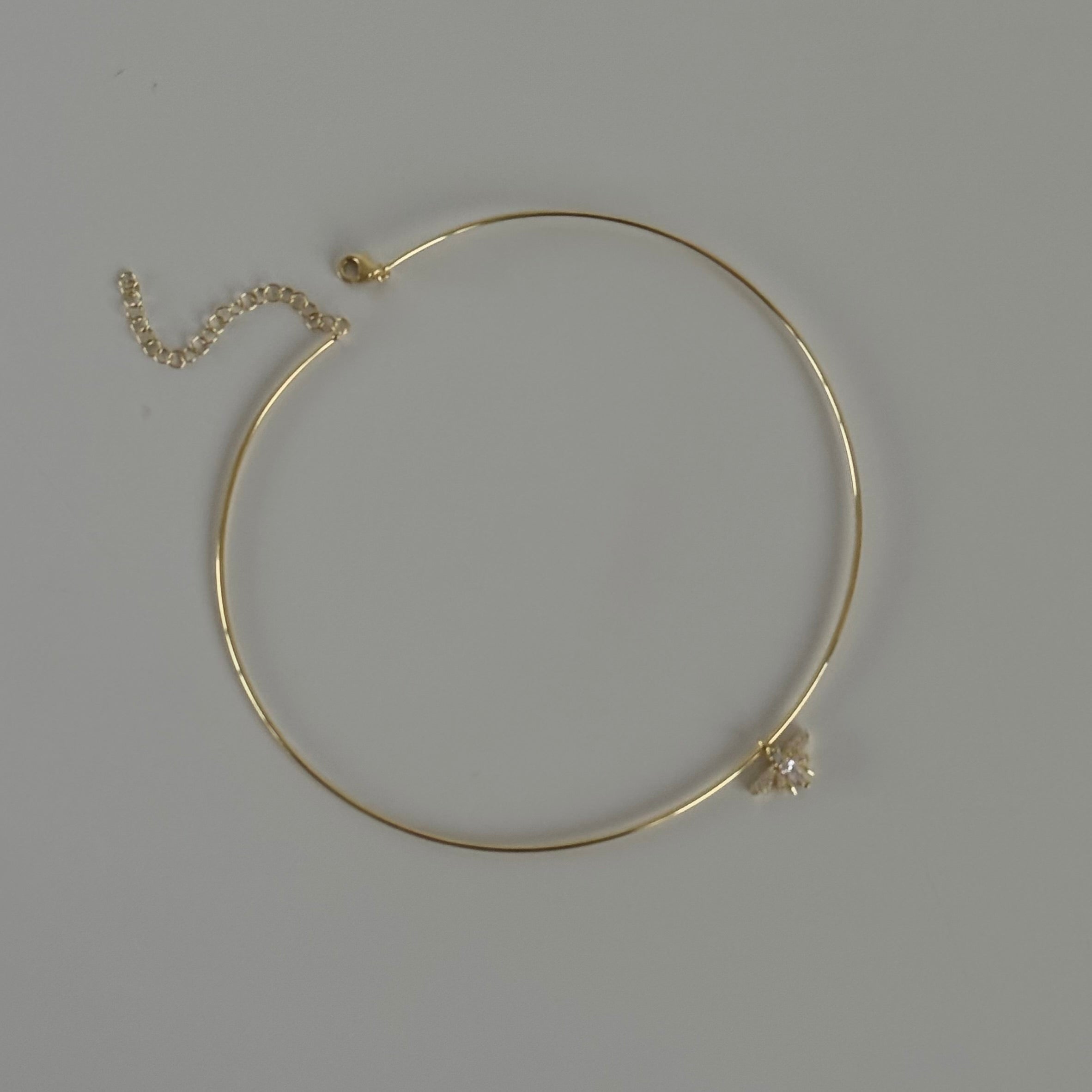 Taşlı Arı Choker Kolye | 925 Ayar Gümüş