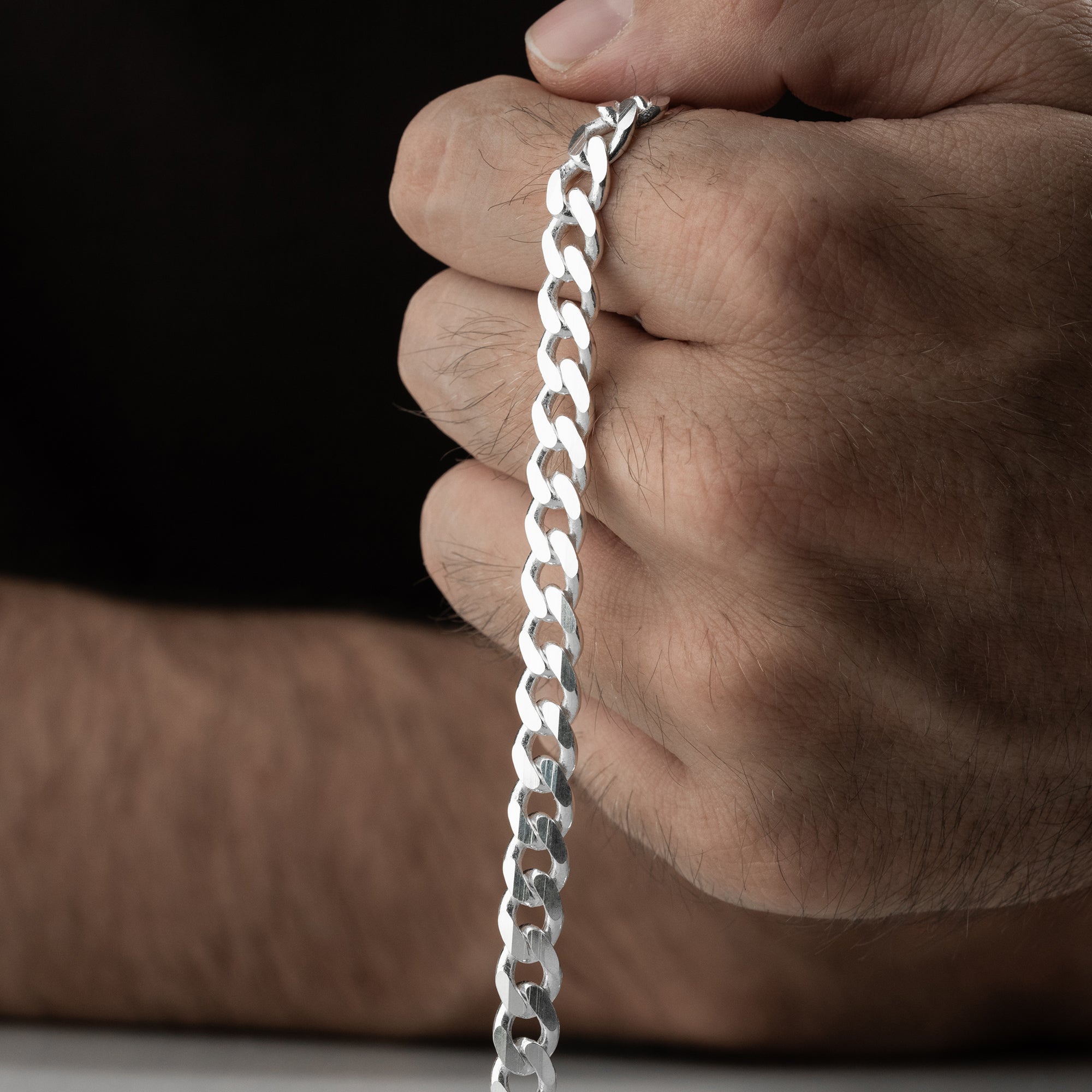 7.5 mm Gurmet Zincir Erkek Bileklik | 925 Ayar Gümüş