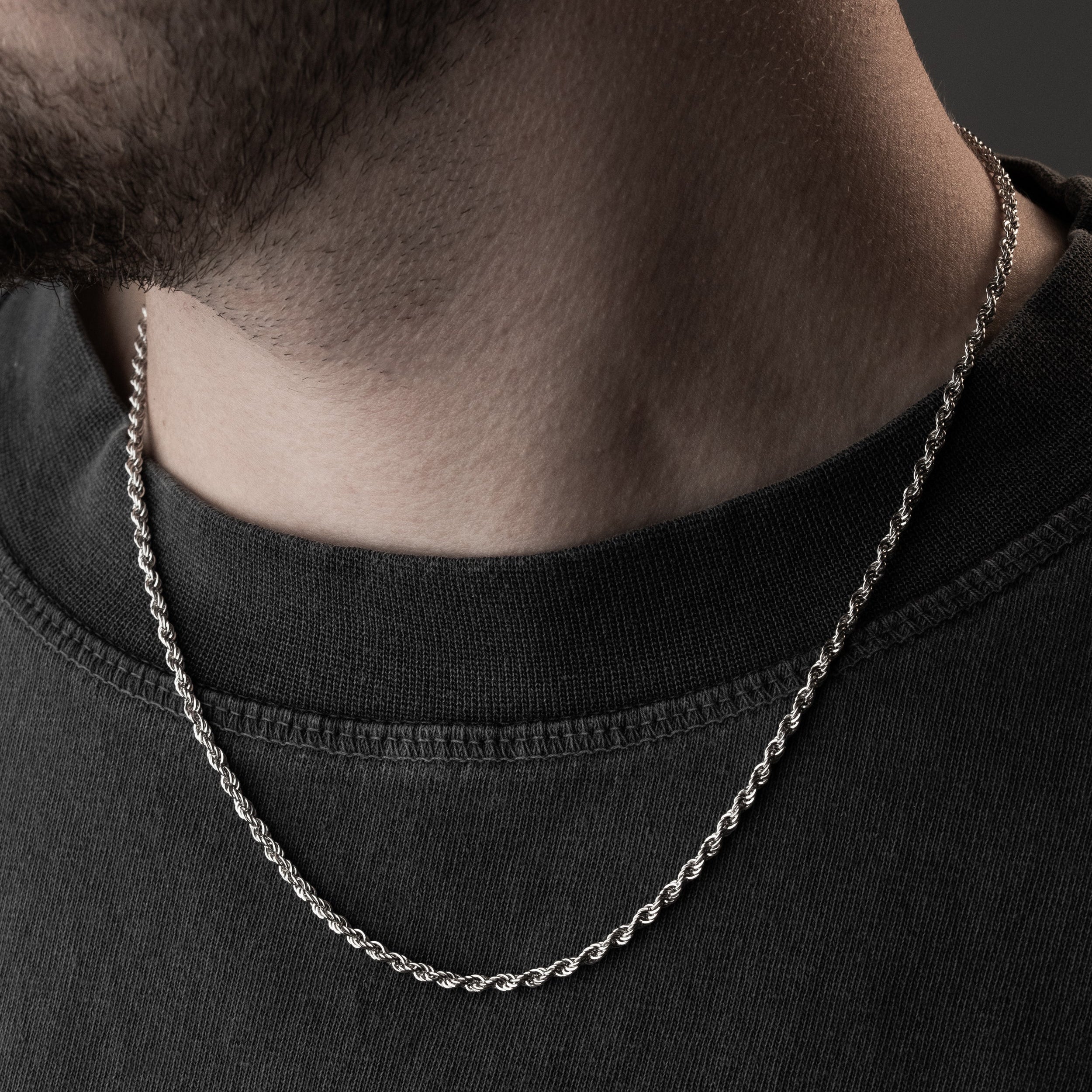3 mm Halat Zincir Erkek Kolye | 925 Ayar Gümüş