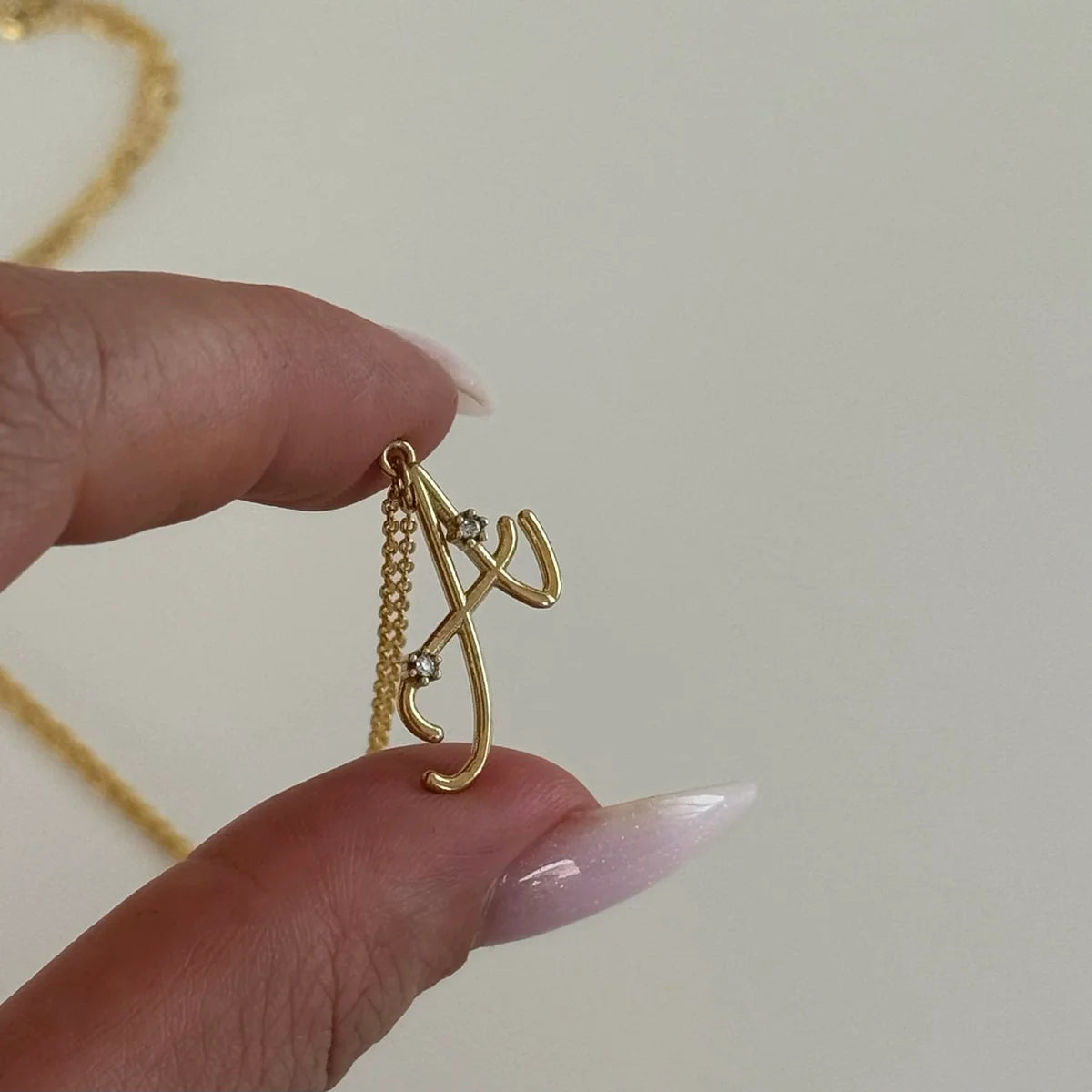 Kişiye Özel Mini Taşlı Harf Kolye | 925 Ayar Gümüş