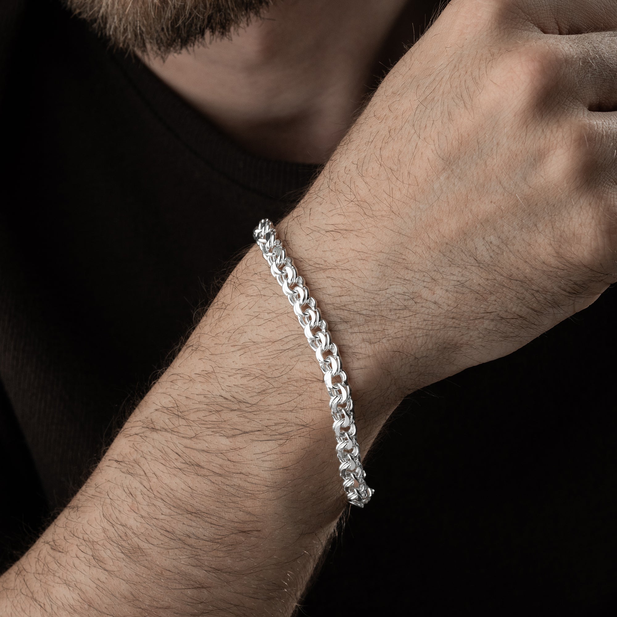6 mm Nonna Zincir Erkek Bileklik | 925 Ayar Gümüş