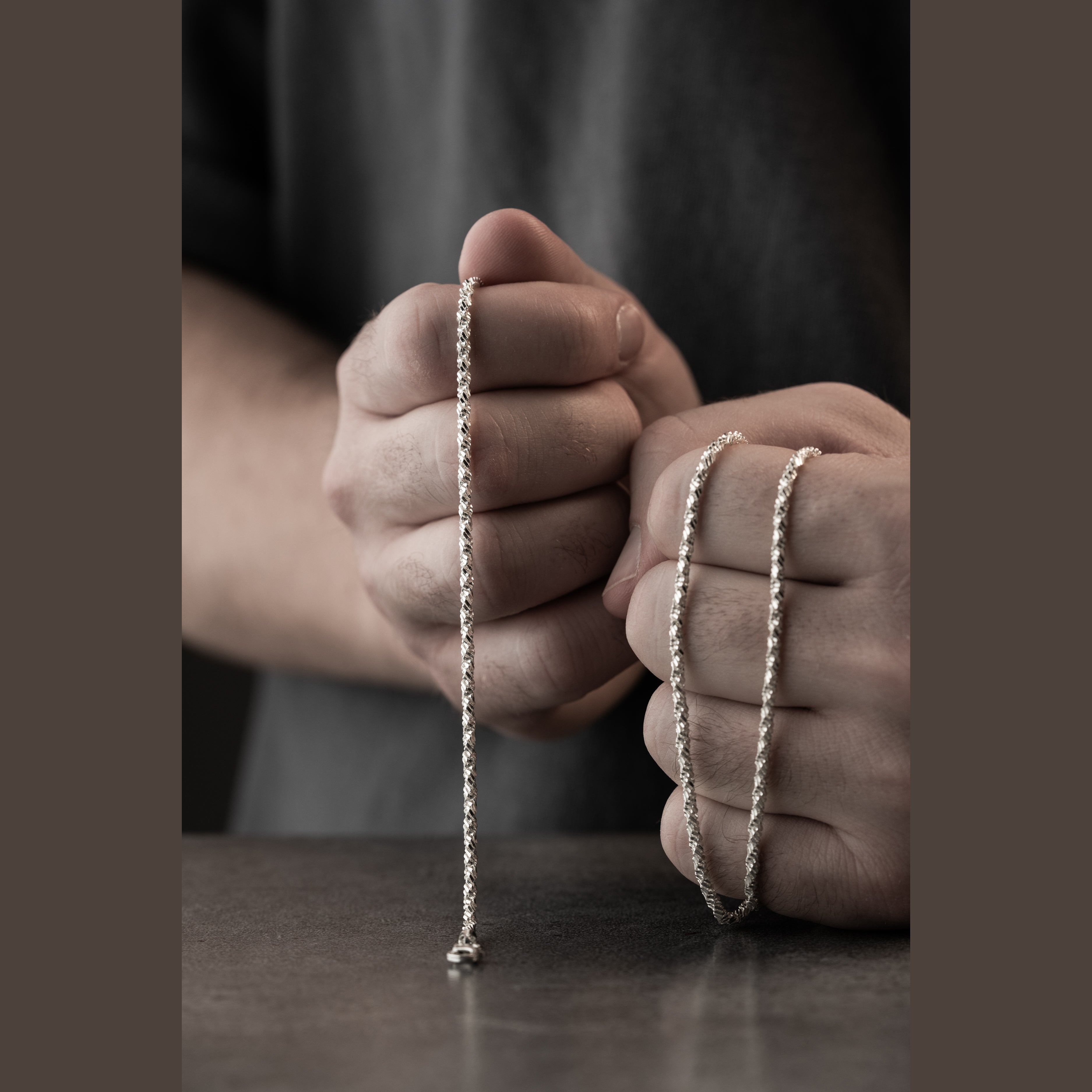 2 mm Singapur Zincir Erkek Kolye-Bileklik Set | 925 Ayar Gümüş