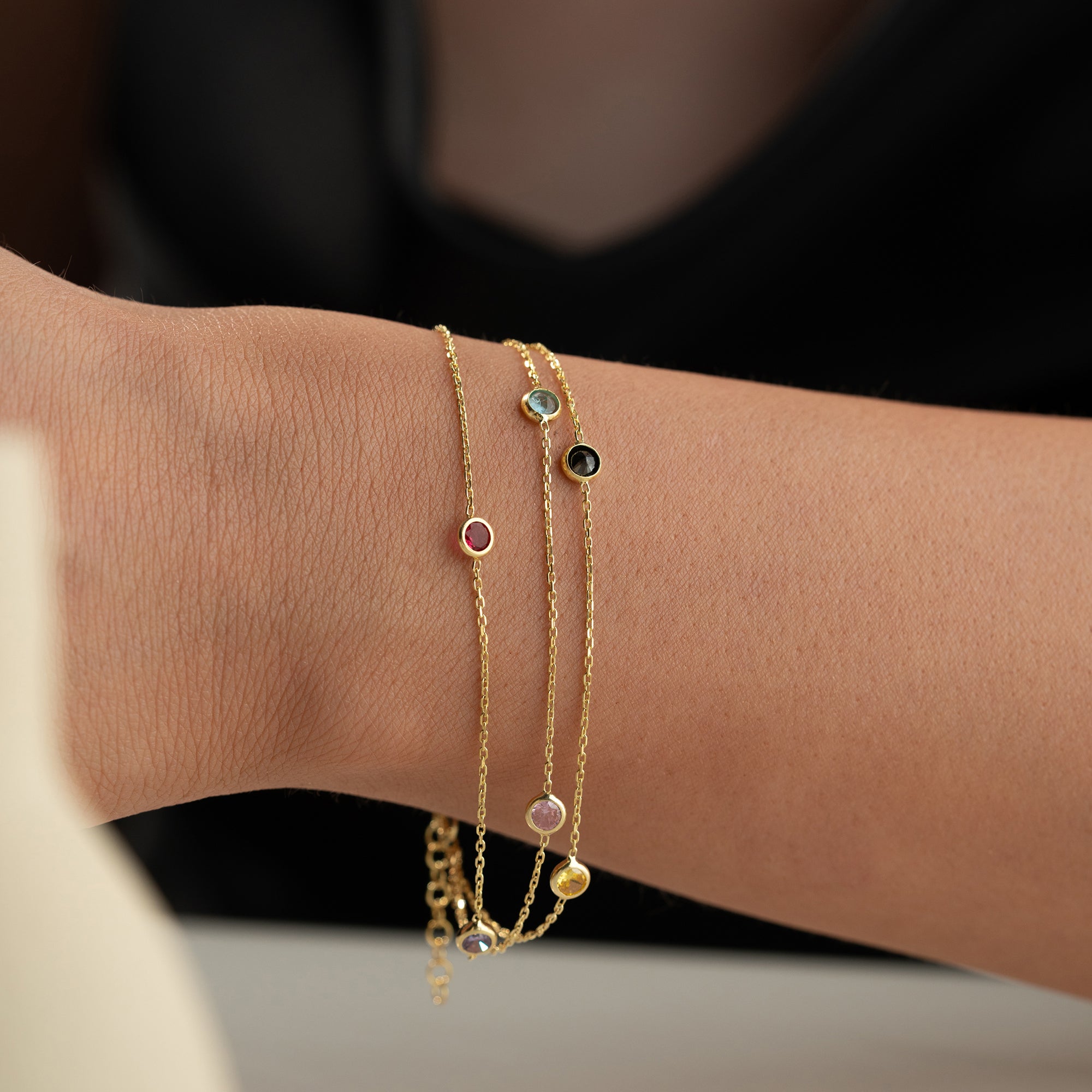 Tiffany Mix Taş Üçlü Kombin Bileklik | 925 Ayar Gümüş