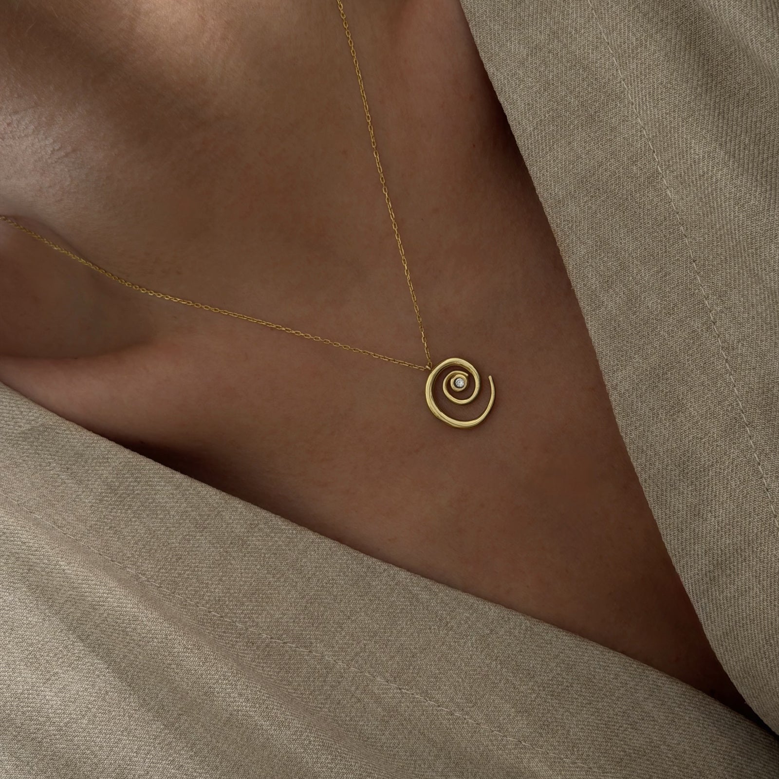 Spiral Doğum Taşı Kolye | 925 Ayar Gümüş
