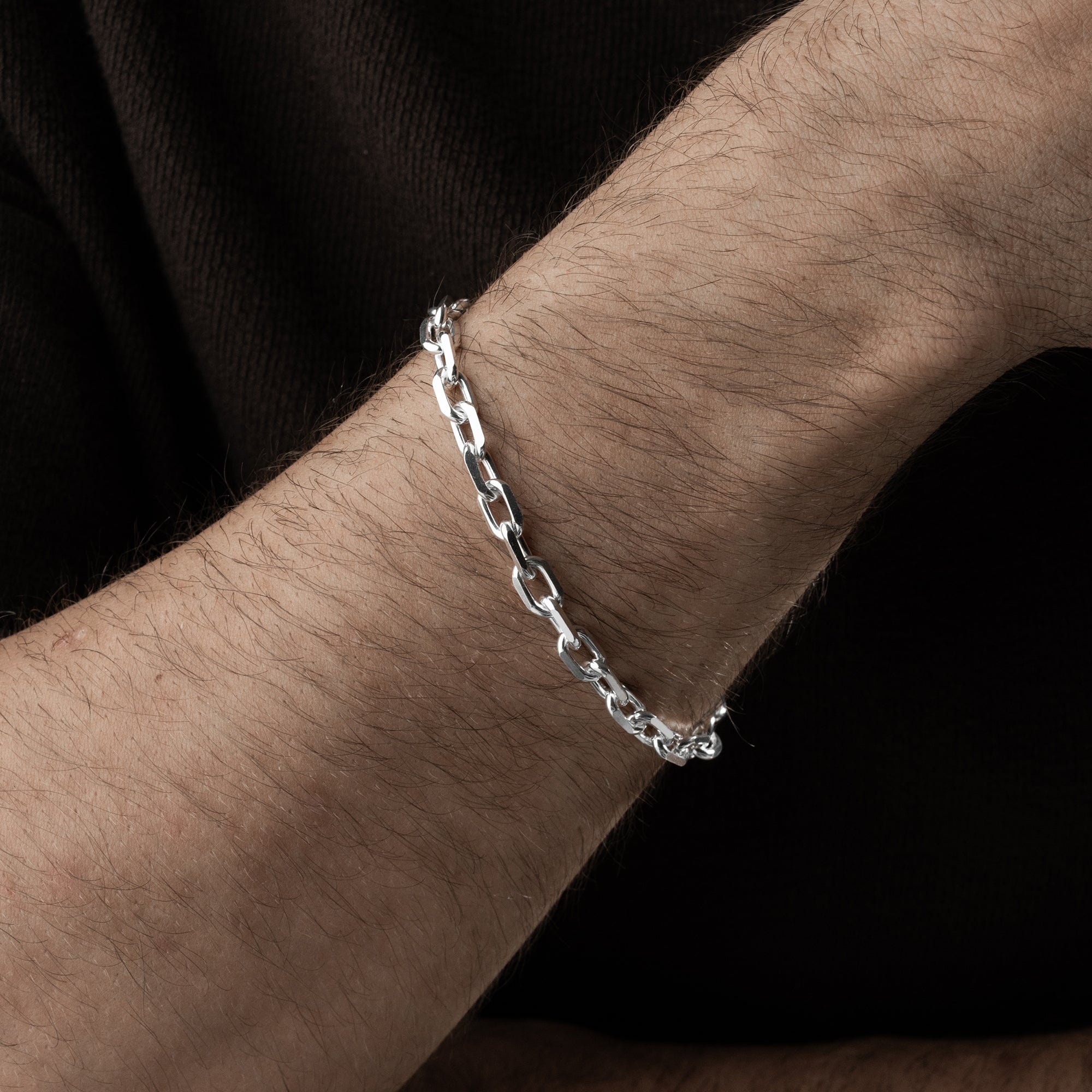5 mm Forse Zincir Erkek Bileklik | 925 Ayar Gümüş