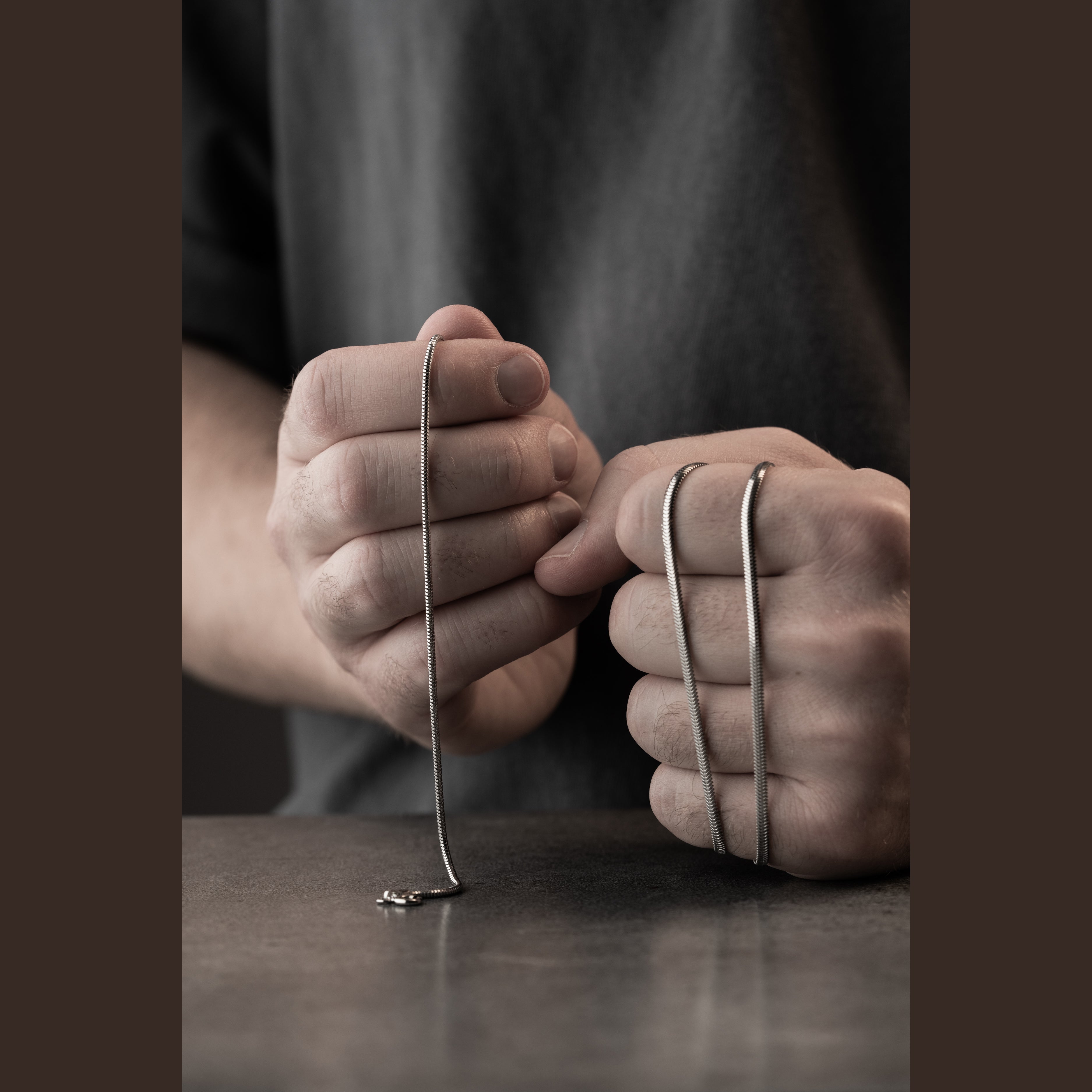 2 mm Yılan Zincir Erkek Kolye-Bileklik Set | 925 Ayar Gümüş