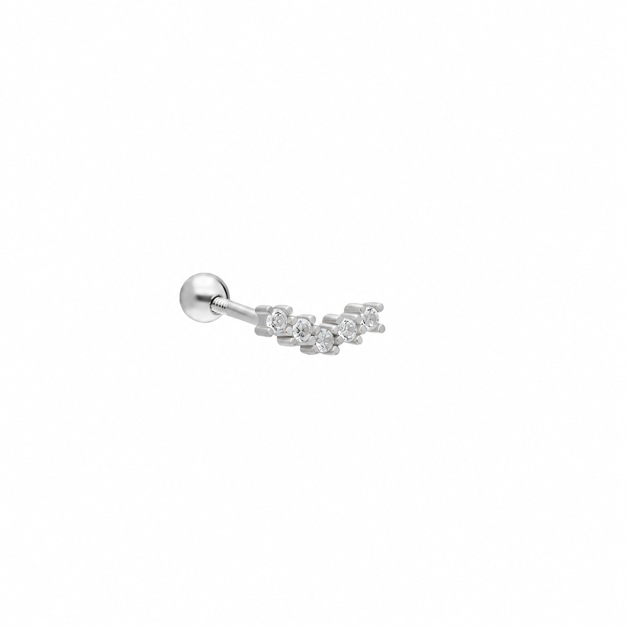 Hill Taşlı Piercing | 925 Ayar Gümüş