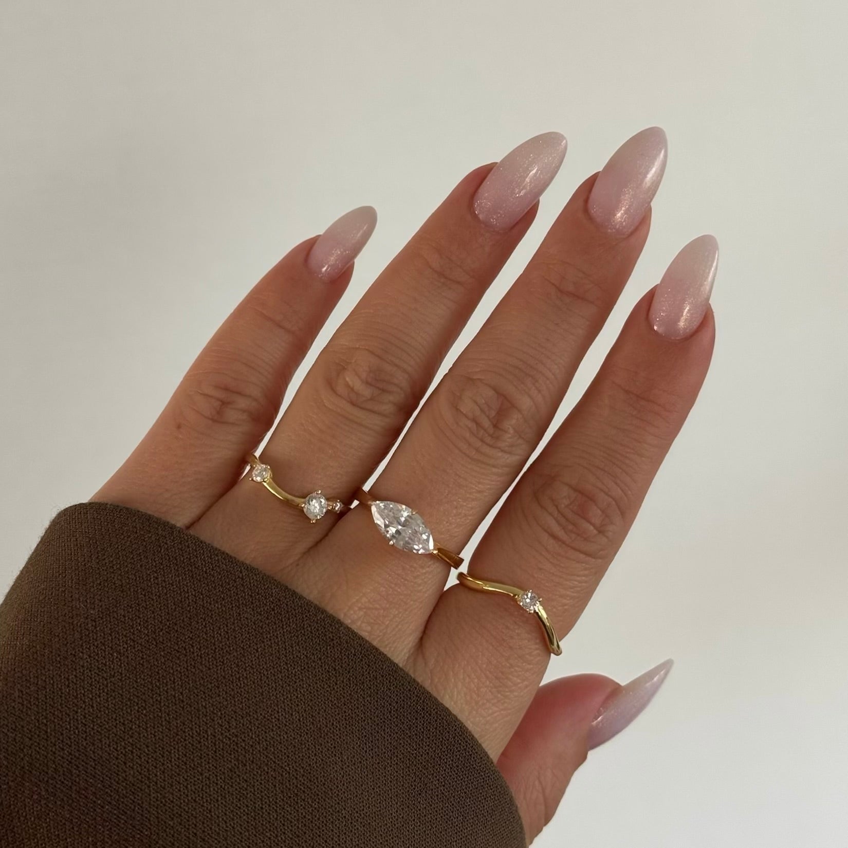 Mekik Taşlı Üçlü Kombin Yüzük Set | 925 Ayar Gümüş