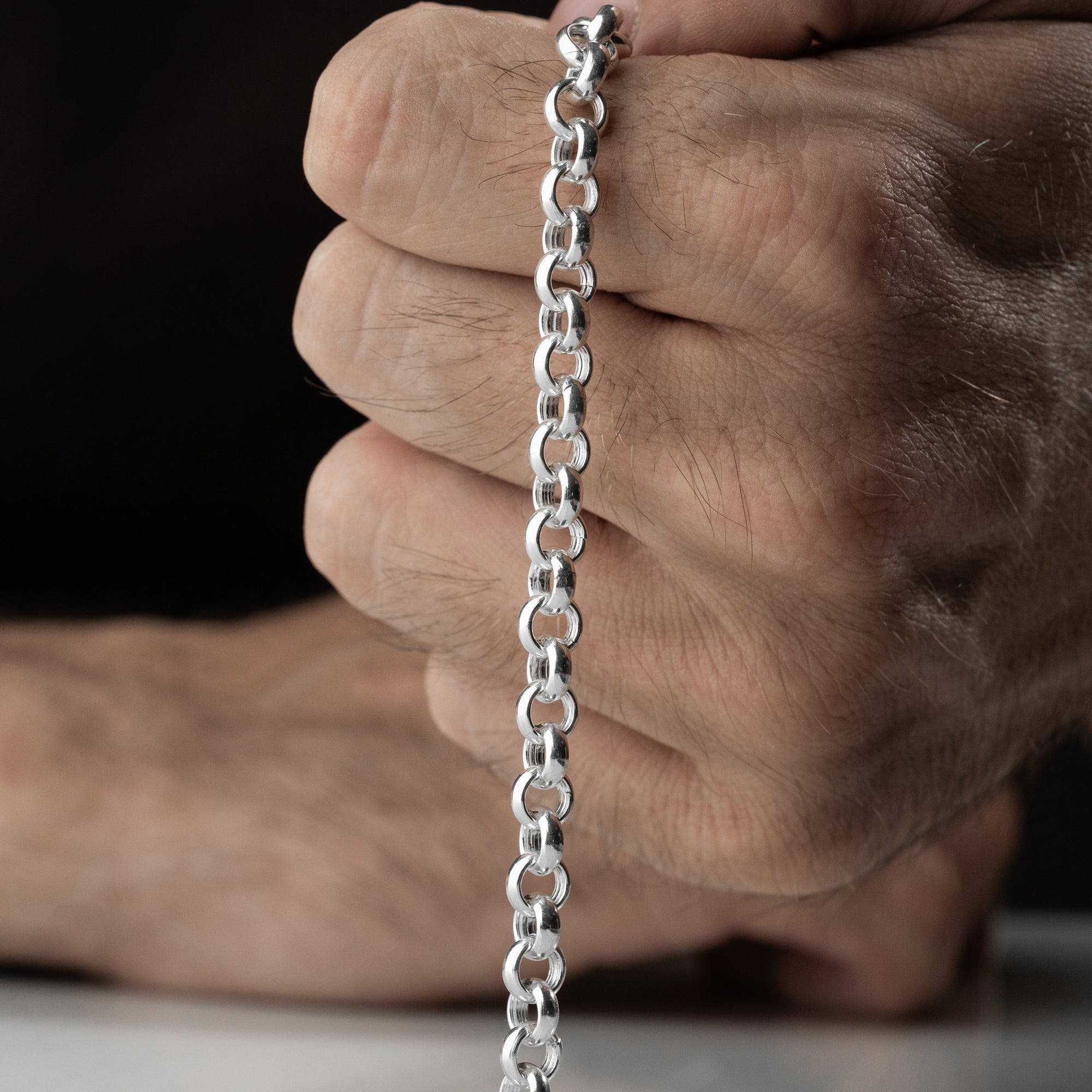 5.8 mm Yuvarlak Doç Zincir Erkek Bileklik | 925 Ayar Gümüş