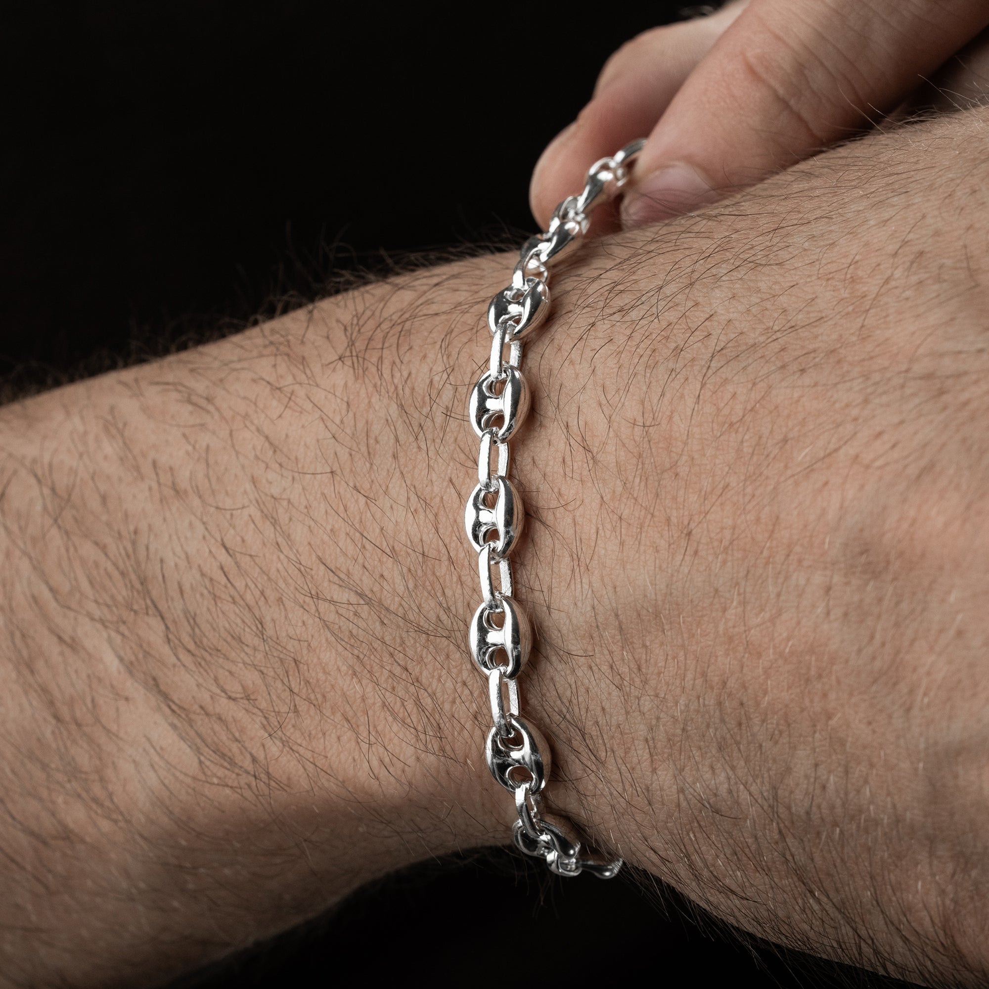 7.2 mm Gemici Zincir Erkek Bileklik | 925 Ayar Gümüş
