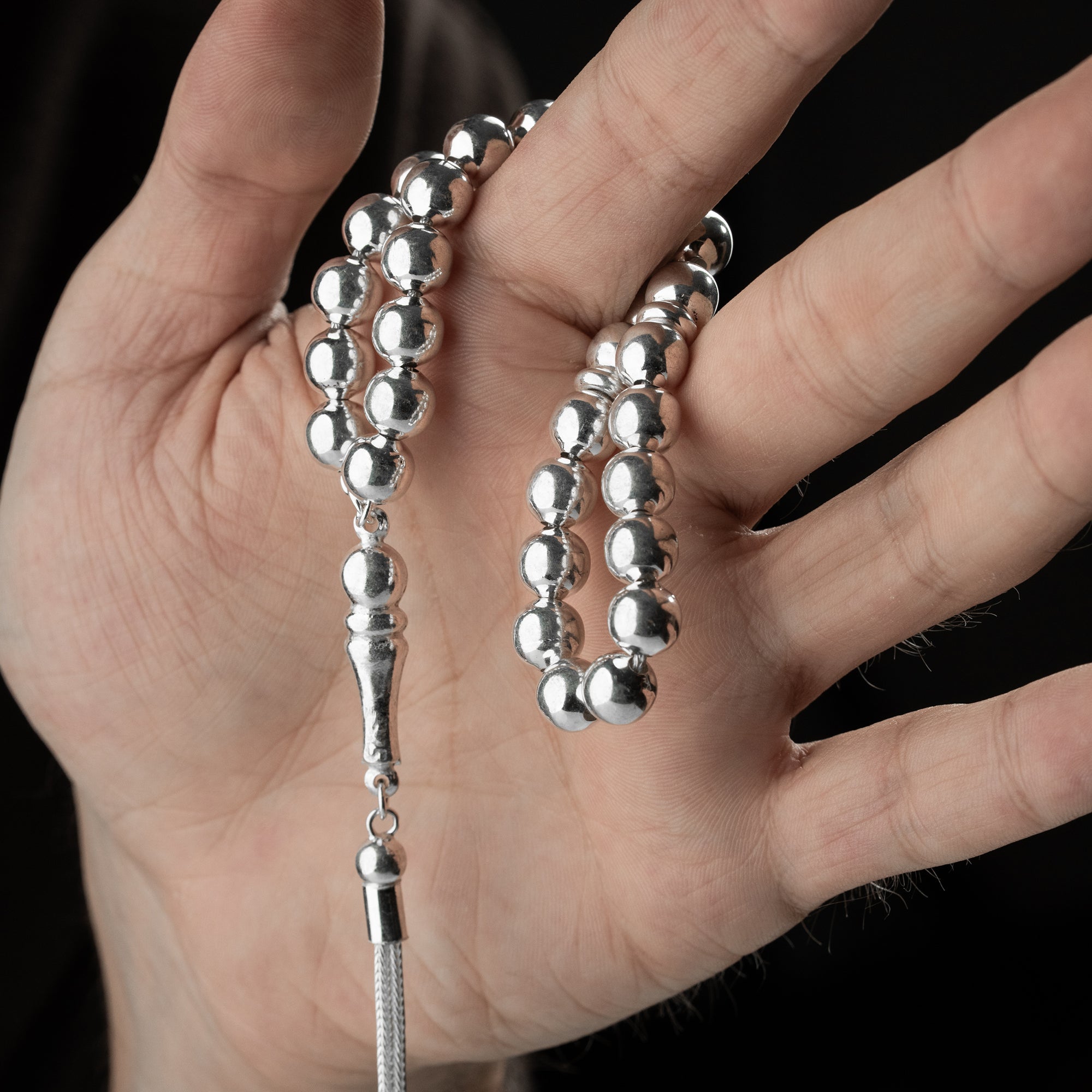 10 mm Küre Kesim Erkek Tespih | 925 Ayar Gümüş