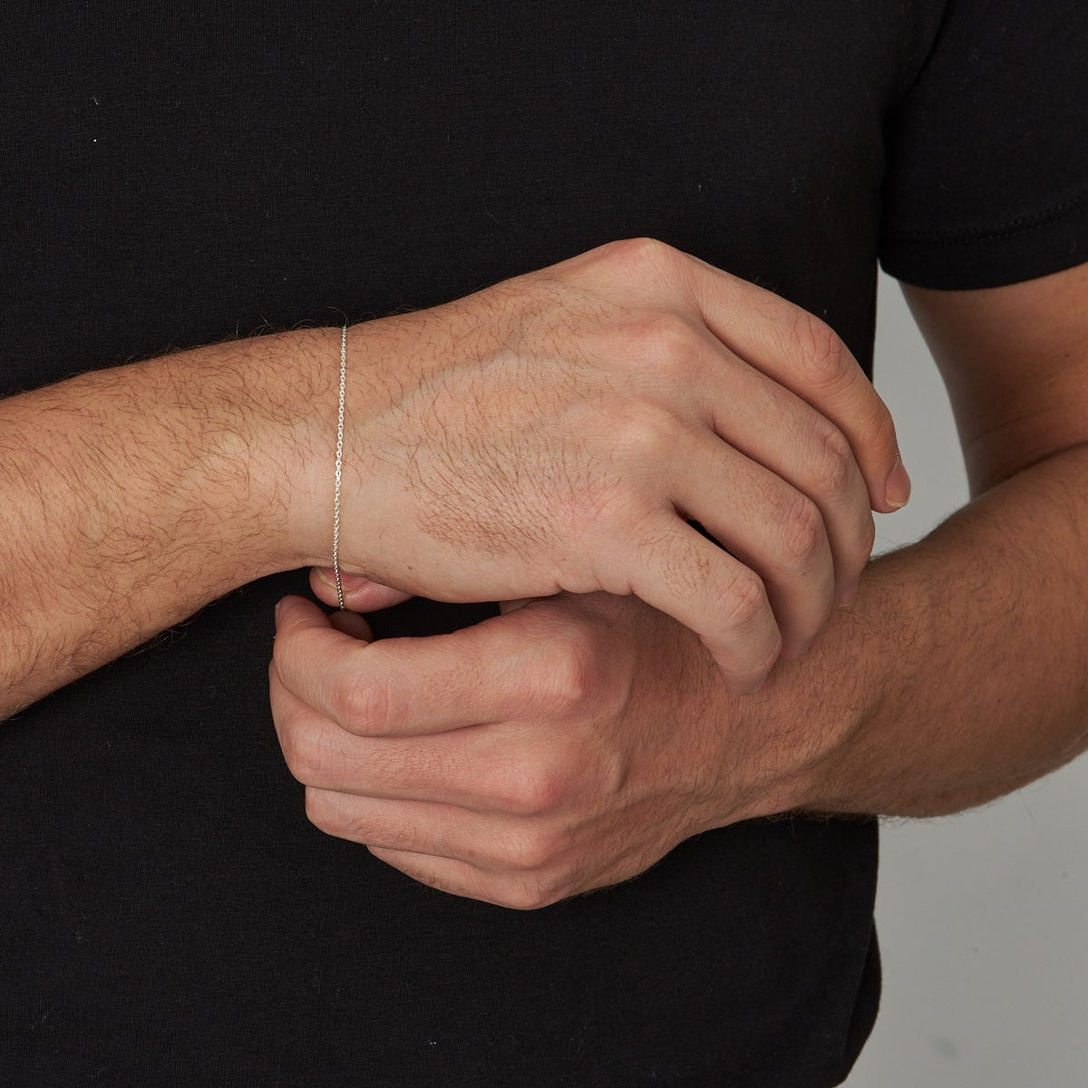 1.5 mm Forse Zincir Erkek Bileklik | 925 Ayar Gümüş