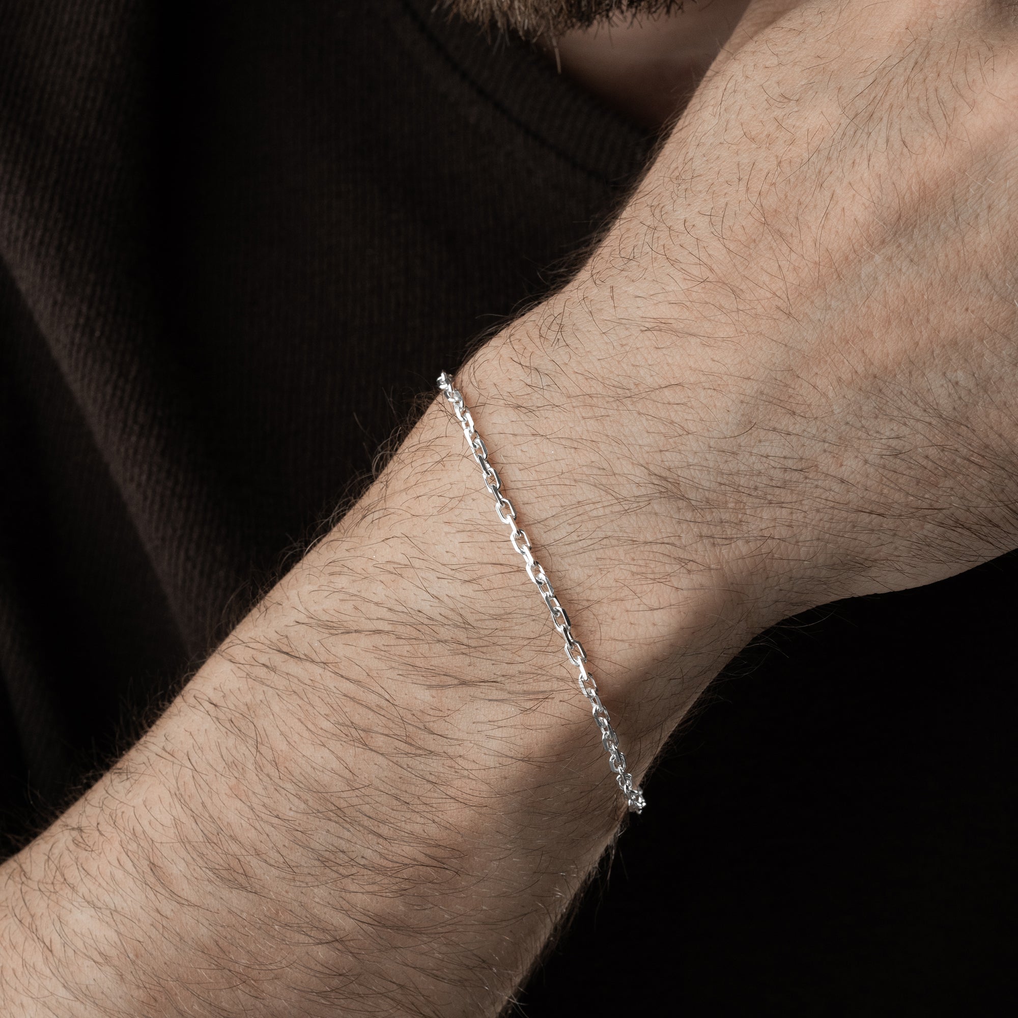 4 mm Forse Zincir Erkek Bileklik | 925 Ayar Gümüş