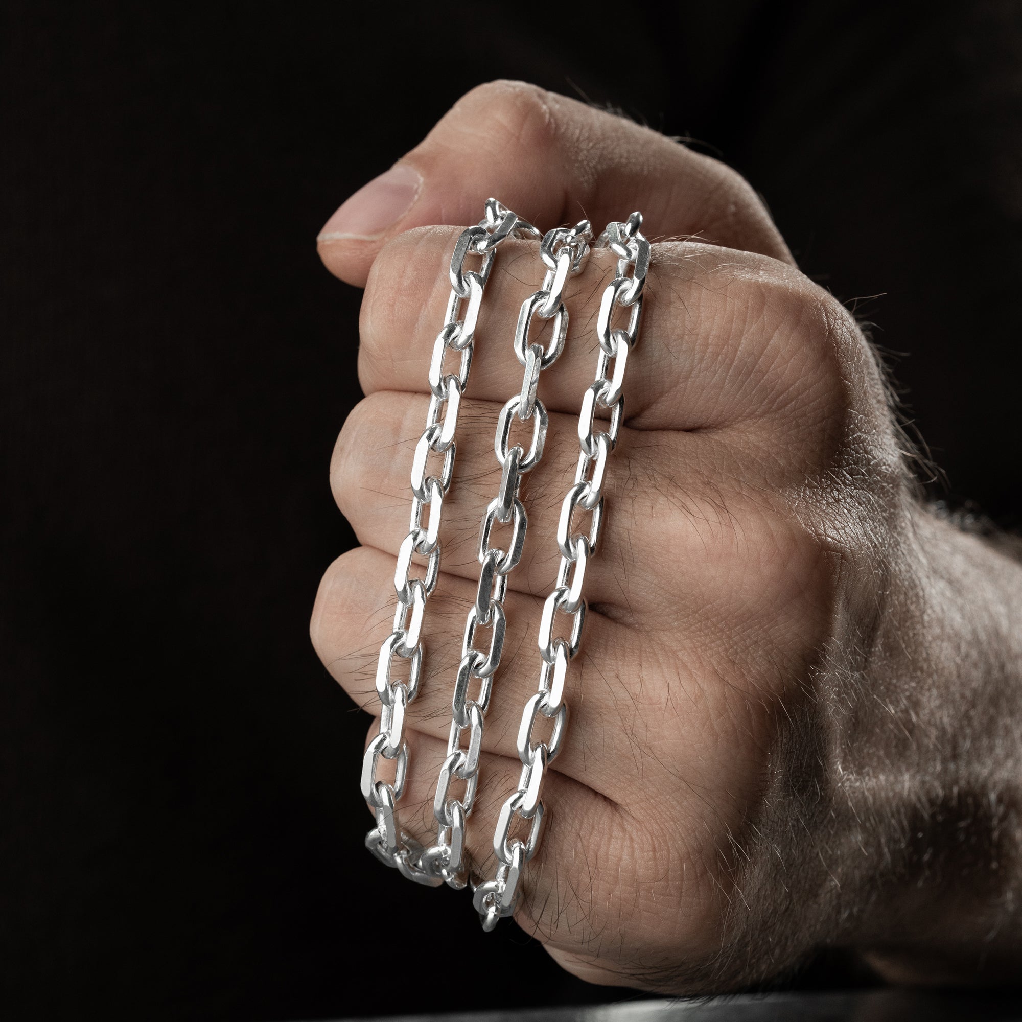 5 mm Forse Zincir Erkek Kolye | 925 Ayar Gümüş
