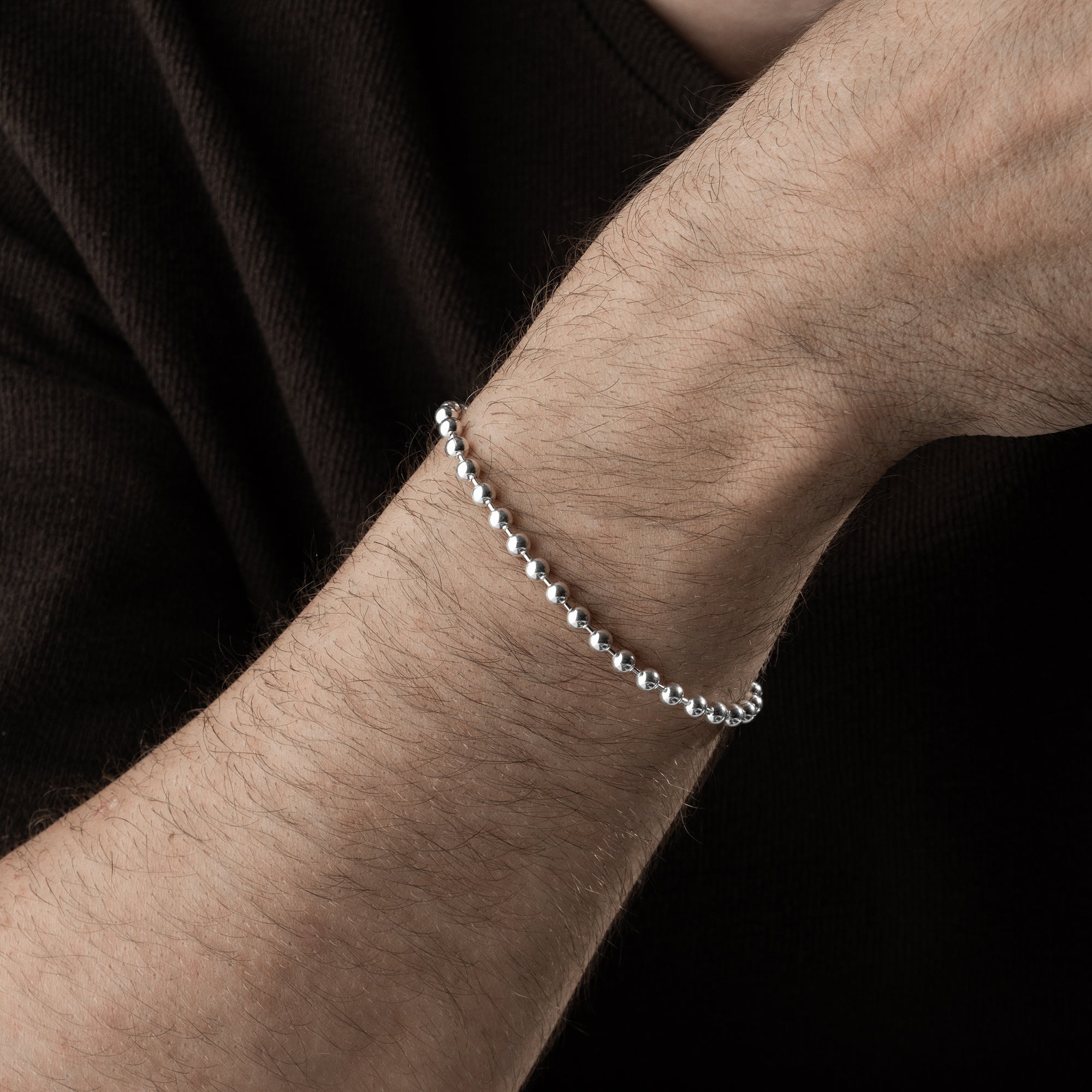 3 mm Top Zincir Erkek Bileklik | 925 Ayar Gümüş