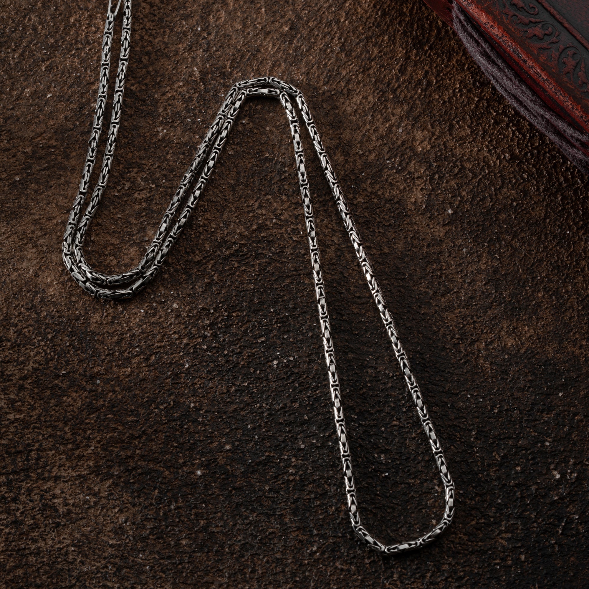 2.5 mm Yuvarlak Kral Zincir Erkek Kolye | 925 Ayar Gümüş