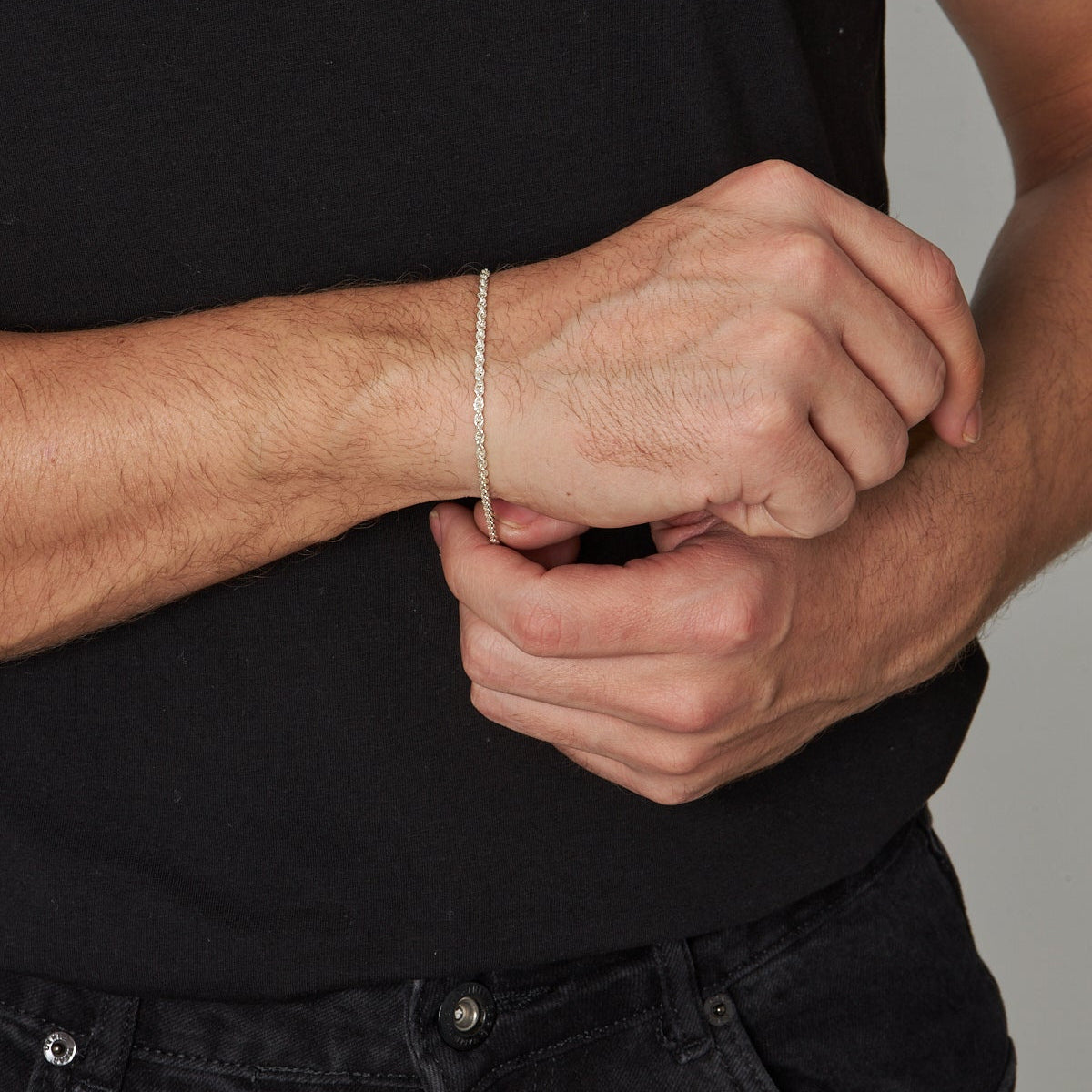 2.5 mm Halat Zincir Erkek Bileklik | 925 Ayar Gümüş