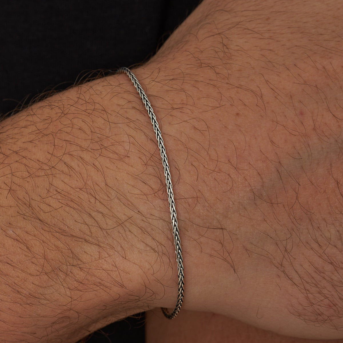 1.5 mm Spiga Zincir Erkek Bileklik | 925 Ayar Gümüş