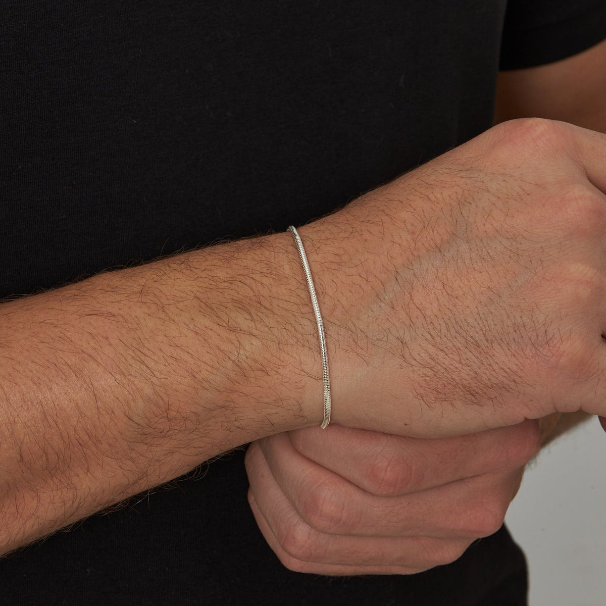 2 mm Yılan Zincir Erkek Bileklik | 925 Ayar Gümüş
