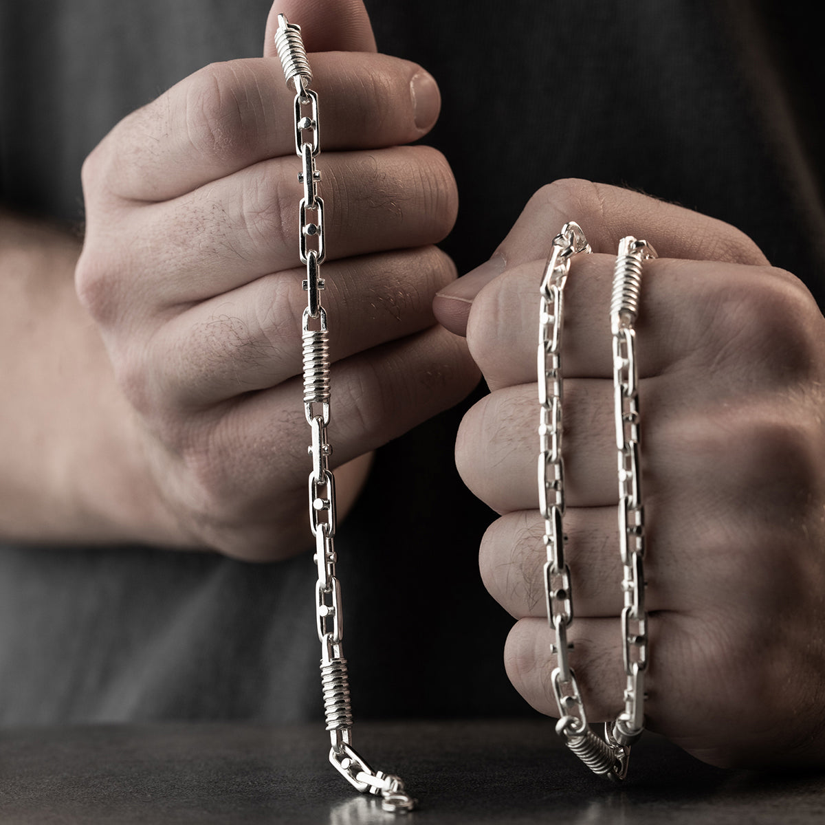 5 mm Monte Carlo Zincir Erkek Kolye-Bileklik Set | 925 Ayar Gümüş