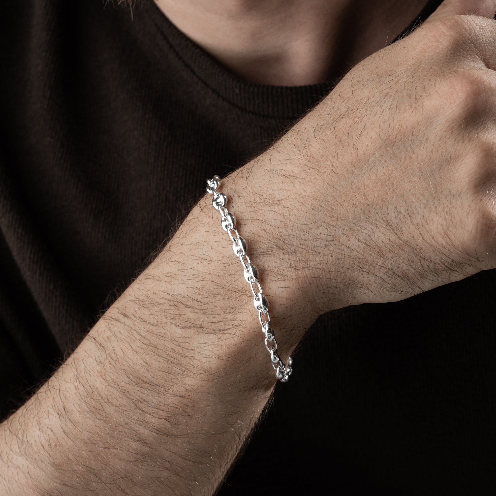 6.2 mm Gemici Zincir Erkek Bileklik | 925 Ayar Gümüş
