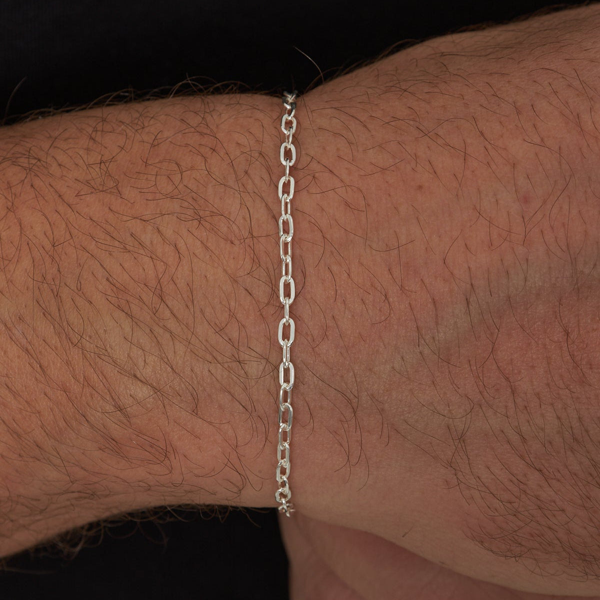 3.3 mm Forse Zincir Erkek Bileklik | 925 Ayar Gümüş