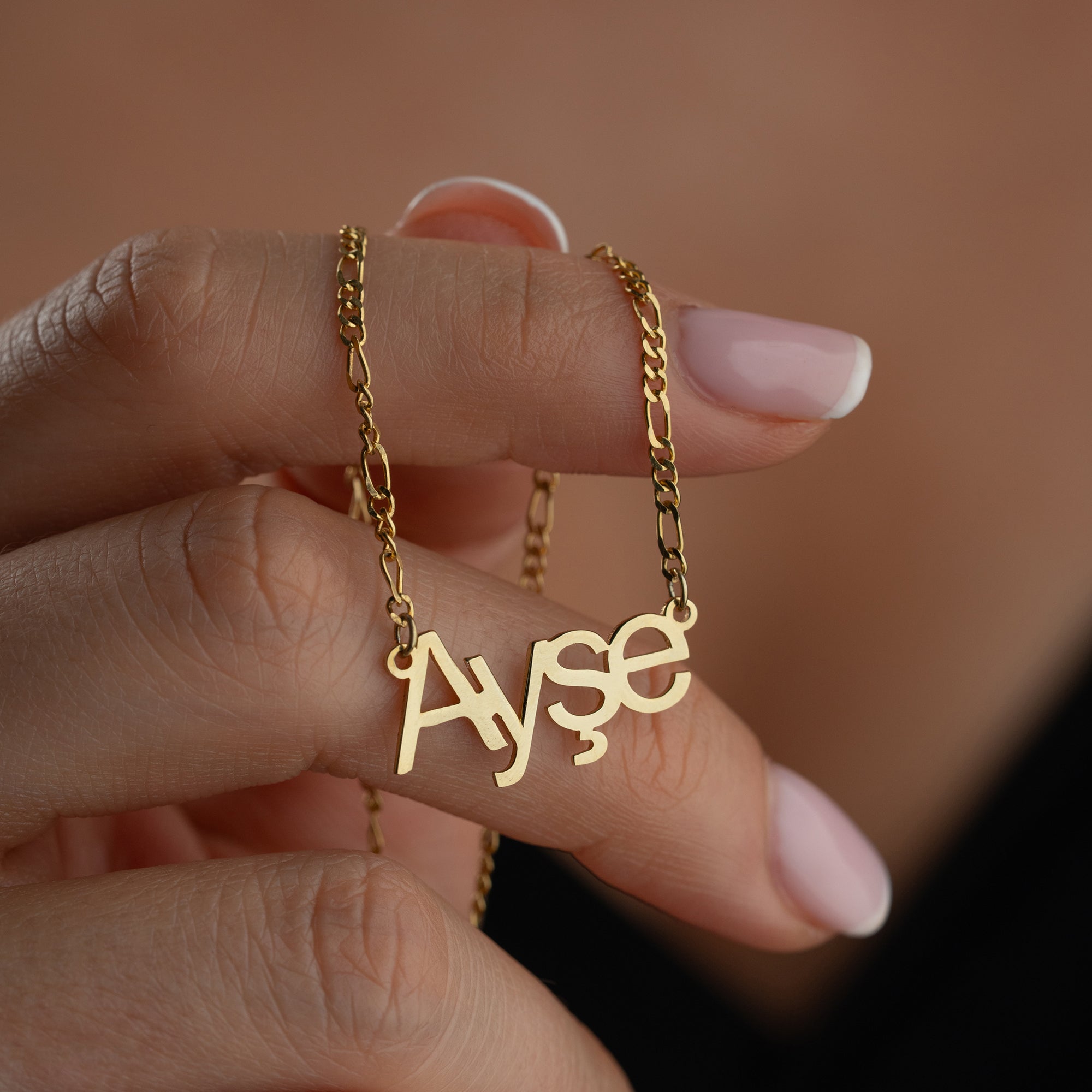 Kişiye Özel İsim Yazılı Sade Font Figaro Zincir Kolye | 925 Ayar Gümüş