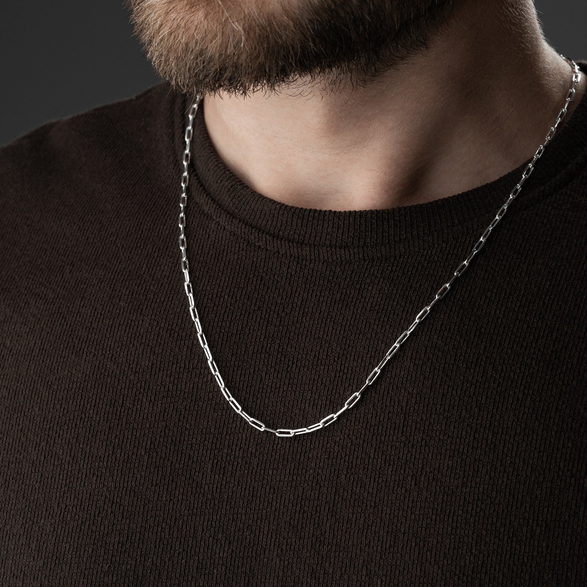 3 mm Ataç Forse Zincir Erkek Kolye | 925 Ayar Gümüş