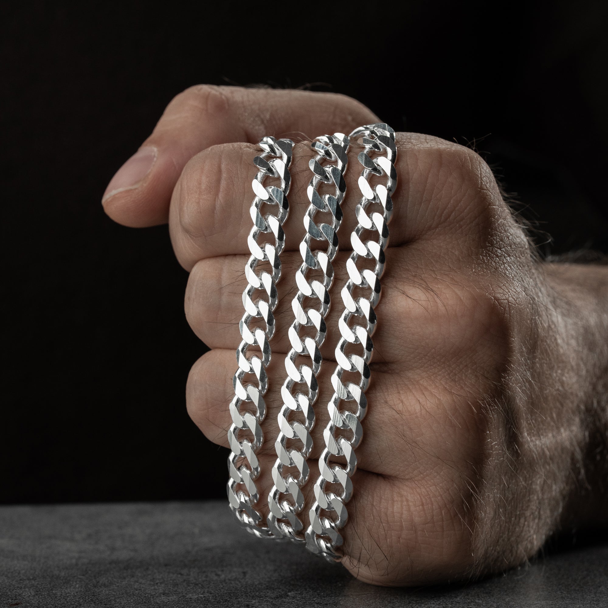 7.5 mm Gurmet Zincir Erkek Kolye | 925 Ayar Gümüş