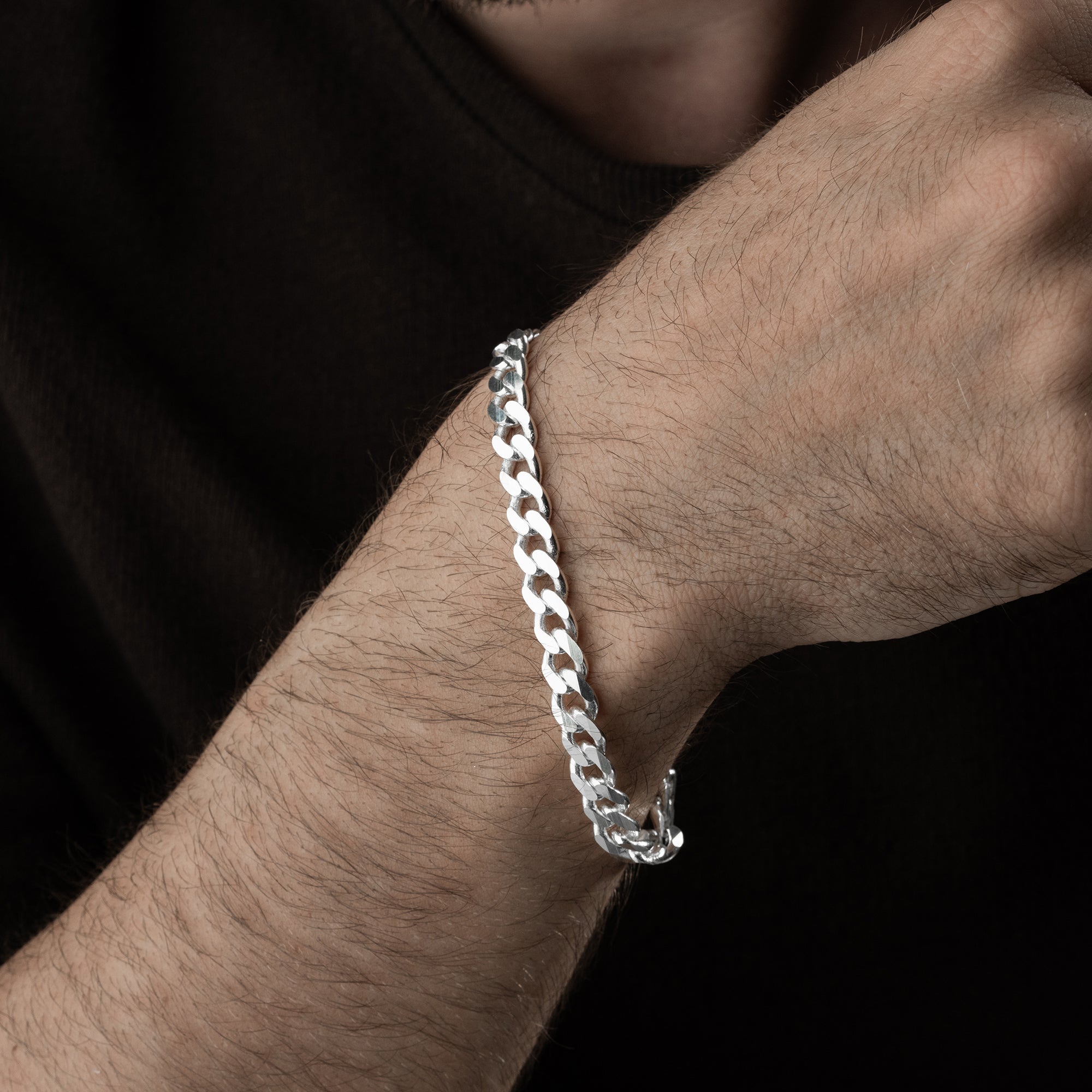 7.5 mm Gurmet Zincir Erkek Bileklik | 925 Ayar Gümüş